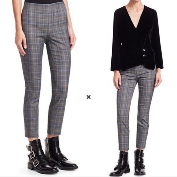 Rag & Bone “Simone” Black, Blue, Gray Plaid Slim Fit Pant Size 2 EUC! - Picture 1 of 10